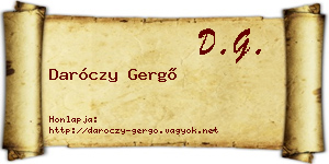 Daróczy Gergő névjegykártya